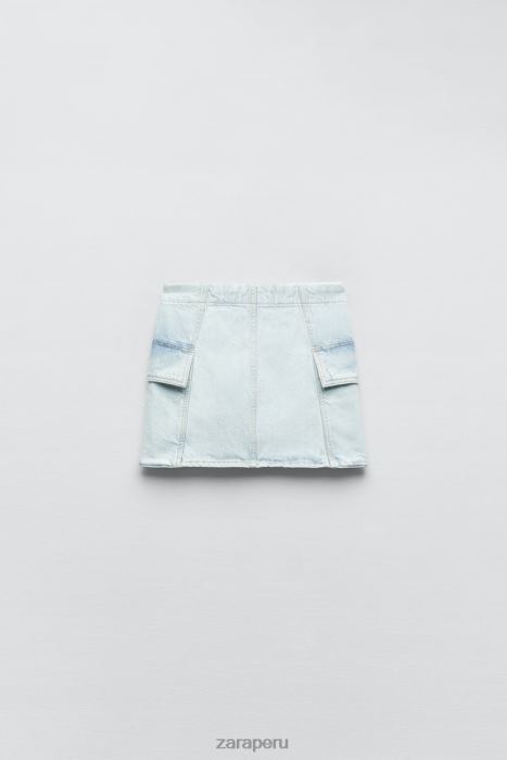 Zara mujer minifalda cargo de mezclilla z1975 BDP8J721 ropa azul claro