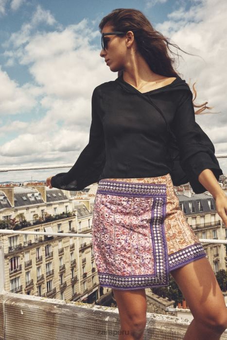 Zara mujer minifalda con espejos bordados BDP8J642 ropa multicolor
