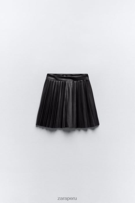 Zara mujer minifalda de cuero sintético BDP8J639 ropa negro