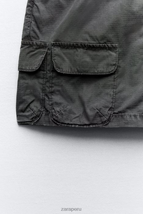 Zara mujer minifalda tipo cargo BDP8J646 ropa gris