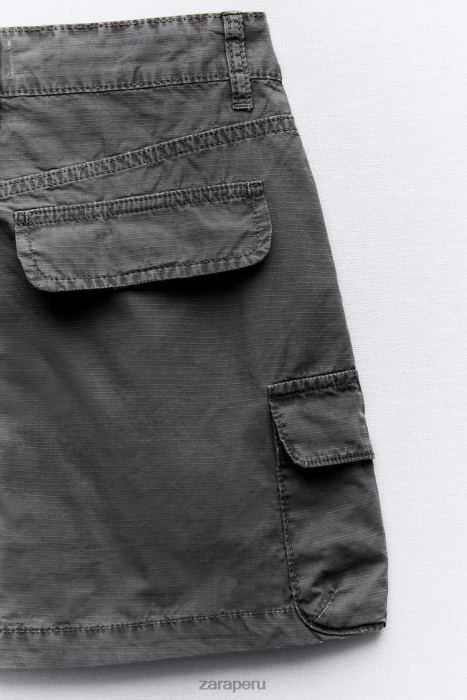 Zara mujer minifalda tipo cargo BDP8J646 ropa gris