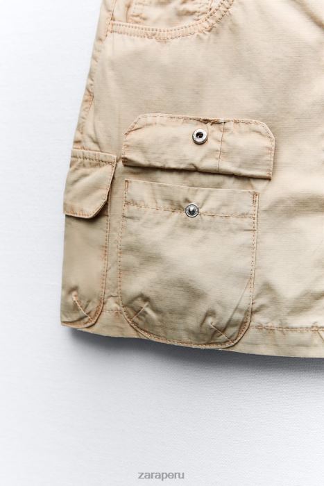 Zara mujer minifalda tipo cargo BDP8J680 ropa camello claro