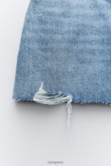 Zara mujer minifalda vaquera z1975 con rotos BDP8J636 ropa azul medio