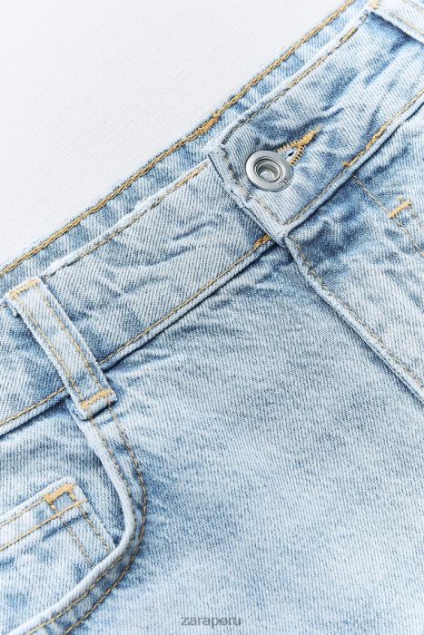 Zara mujer z1975 falda de mezclilla con aberturas lavadas BDP8J632 ropa rosa