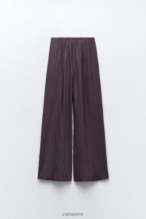 Zara mujer pantalones anchos minimalistas de rayas de la colección zw BDP8J496 ropa marrón/azul