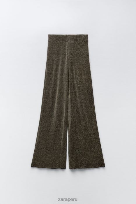 Zara mujer pantalones con hilo metalico BDP8J490 ropa oro