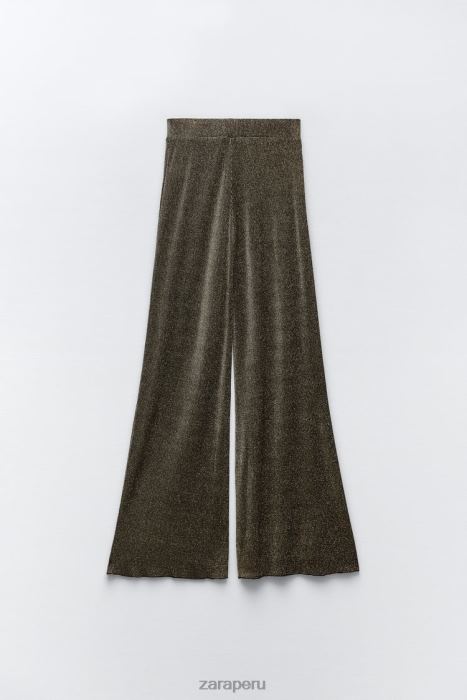 Zara mujer pantalones con hilo metalico BDP8J490 ropa oro