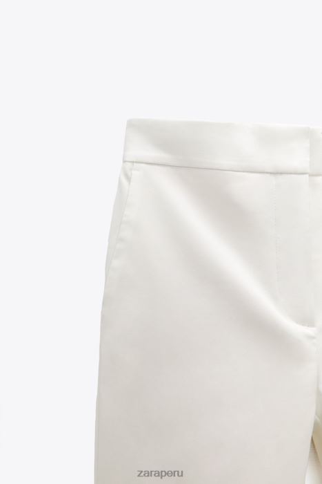 Zara mujer pantalones de cintura jogger BDP8J868 ropa ostra blanca