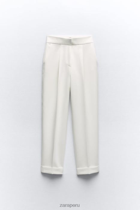 Zara mujer pantalones tapered con puños vueltos BDP8J484 ropa crudo