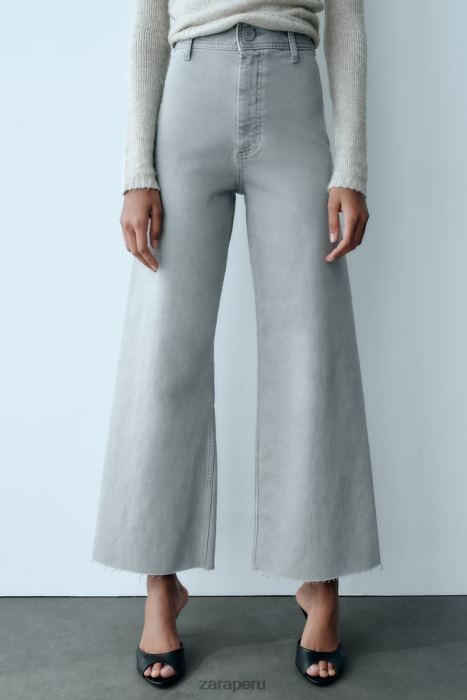 Zara mujer jeans acampanados zw the dreed BDP8J516 ropa gris