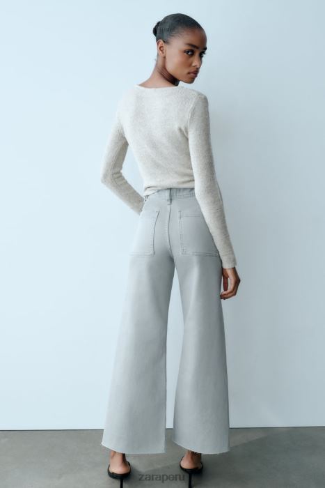 Zara mujer jeans acampanados zw the dreed BDP8J516 ropa gris