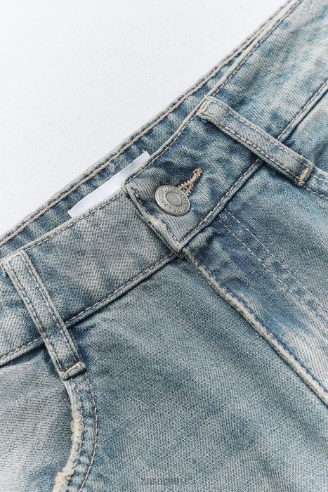 Zara mujer jeans cargo trf de tiro medio BDP8J505 ropa azul