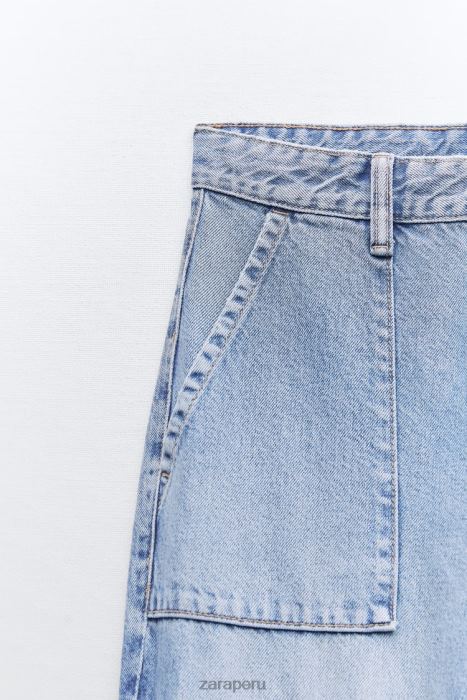 Zara mujer jeans cargo trf de tiro medio BDP8J511 ropa azul