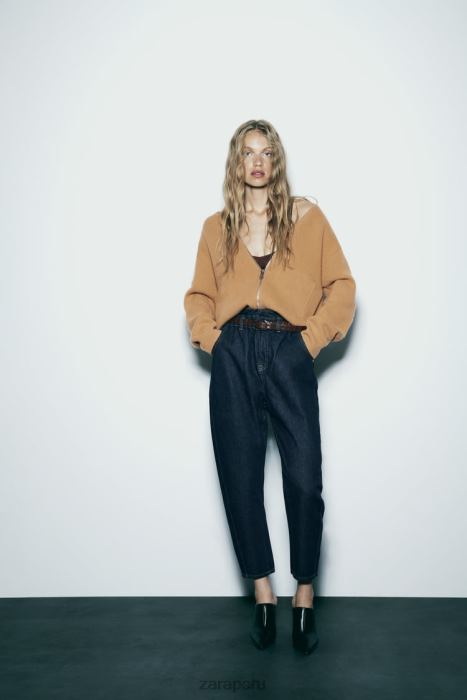 Zara mujer jeans paperbag de talle alto y cinturón z1975 BDP8J506 ropa azul