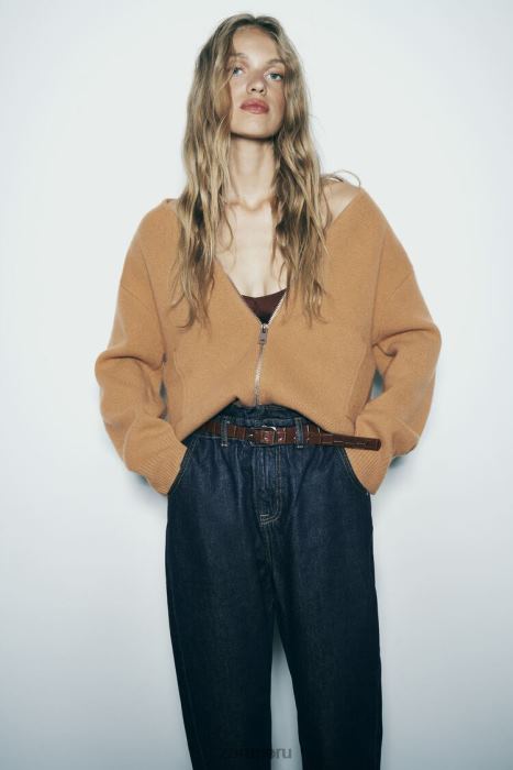 Zara mujer jeans paperbag de talle alto y cinturón z1975 BDP8J506 ropa azul