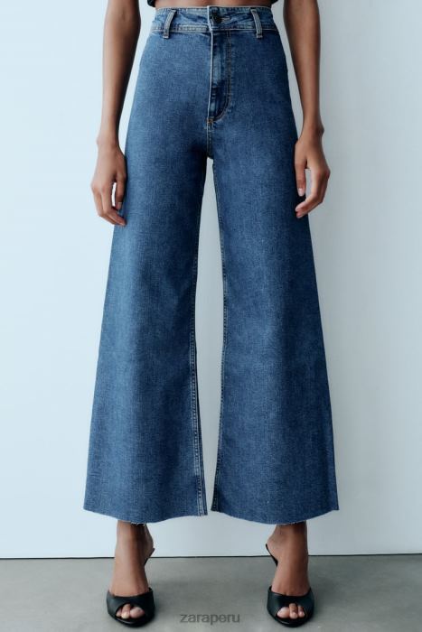 Zara mujer jeans rectos zw marine de talle alto BDP8J512 ropa azul