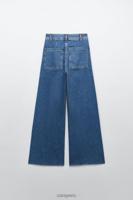 Zara mujer jeans rectos zw marine de talle alto BDP8J512 ropa azul