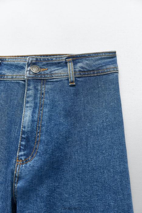Zara mujer jeans rectos zw marine de talle alto BDP8J512 ropa azul