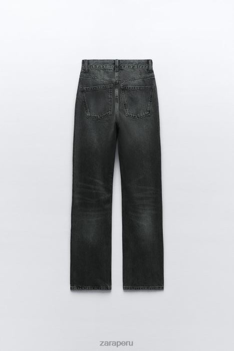 Zara mujer jeans trf de talle alto y pernera recta BDP8J523 ropa gris antracita