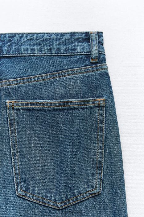 Zara mujer jeans trf de tiro alto y pernera ancha BDP8J504 ropa Azul marino