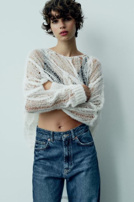 Zara mujer jeans trf de tiro alto y pernera ancha BDP8J504 ropa Azul marino