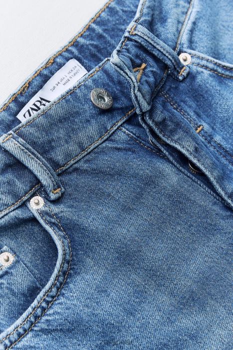 Zara mujer jeans z1975 de talle alto, pernera ancha y largo BDP8J507 ropa azul