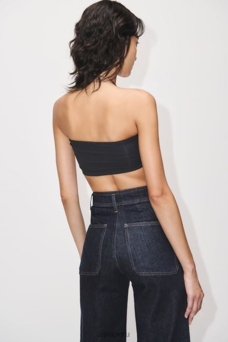 Zara mujer jeans zw marine de tiro alto con bolsillos rectos BDP8J517 ropa azul