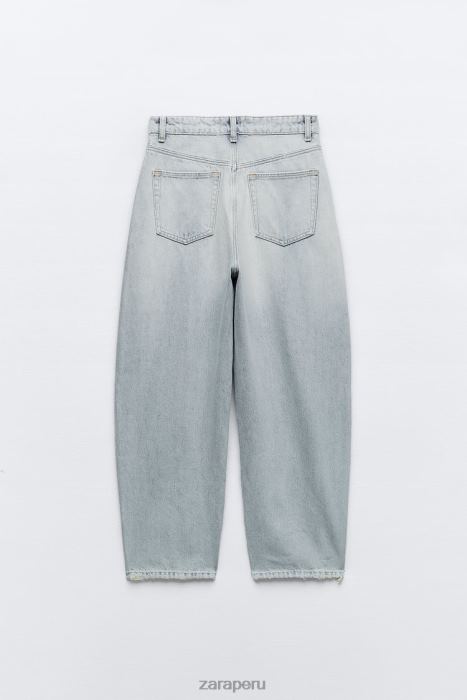 Zara mujer vaqueros tapered de talle medio trf BDP8J519 ropa azul claro