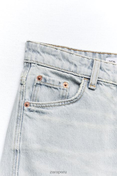 Zara mujer vaqueros tapered de talle medio trf BDP8J519 ropa azul claro