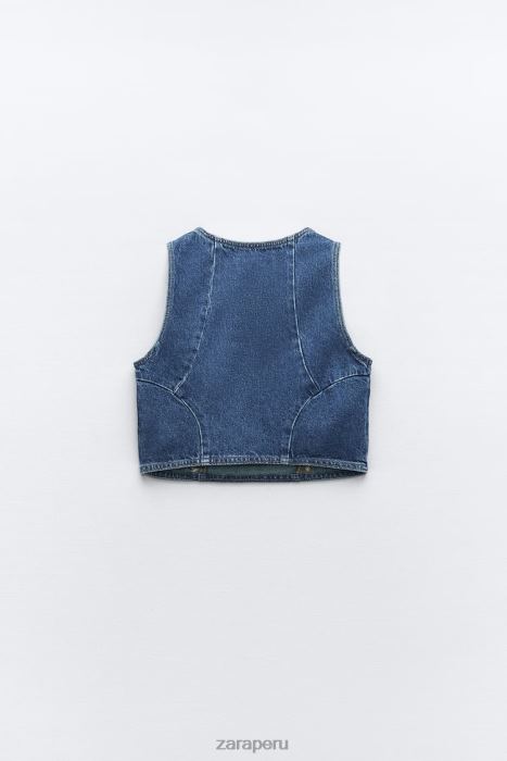 Zara mujer top vaquero con anilla z1975 BDP8J920 ropa azul medio