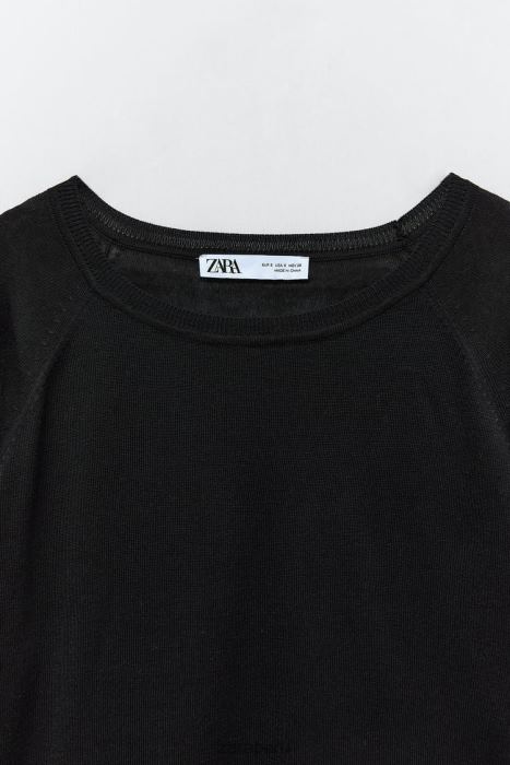 Zara mujer suéter de punto básico BDP8J878 ropa negro
