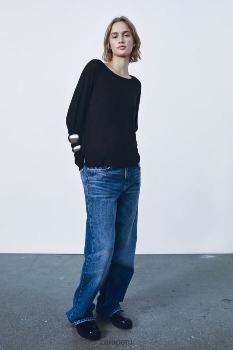 Zara mujer suéter de punto básico BDP8J878 ropa negro