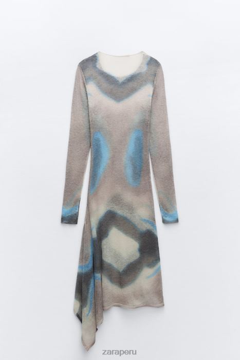 Zara mujer vestido de punto teñido anudado BDP8J477 ropa multicolor