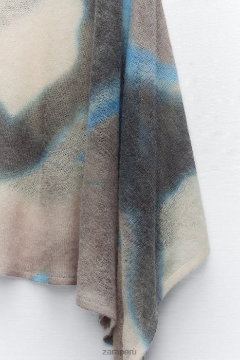 Zara mujer vestido de punto teñido anudado BDP8J477 ropa multicolor