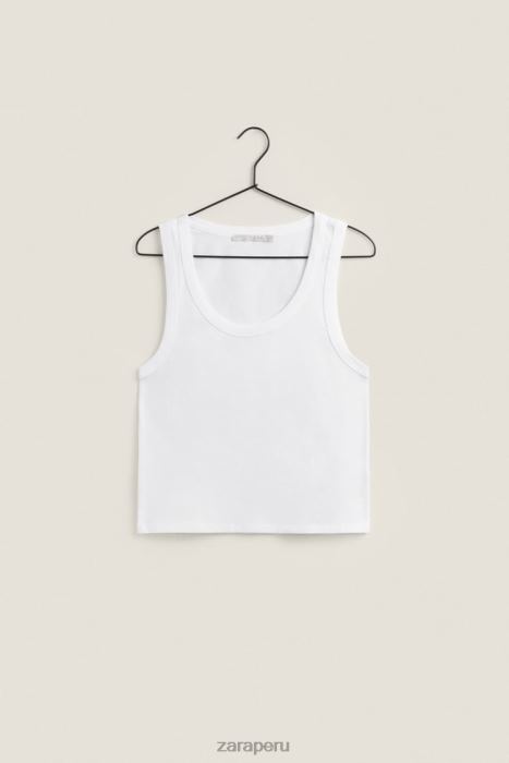 Zara mujer Camiseta sin mangas BDP8J1813 ropa blanco