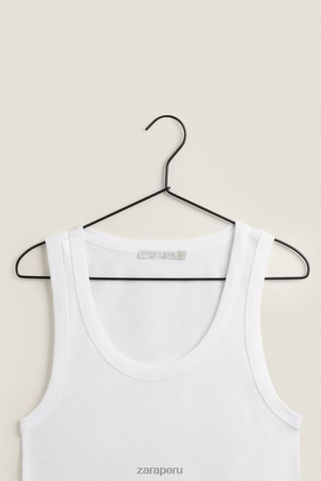 Zara mujer Camiseta sin mangas BDP8J1813 ropa blanco