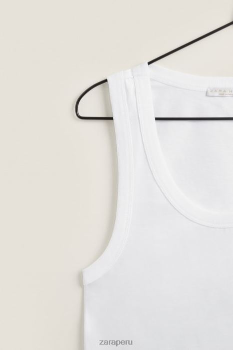 Zara mujer Camiseta sin mangas BDP8J1813 ropa blanco