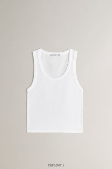 Zara mujer Camiseta sin mangas BDP8J1813 ropa blanco