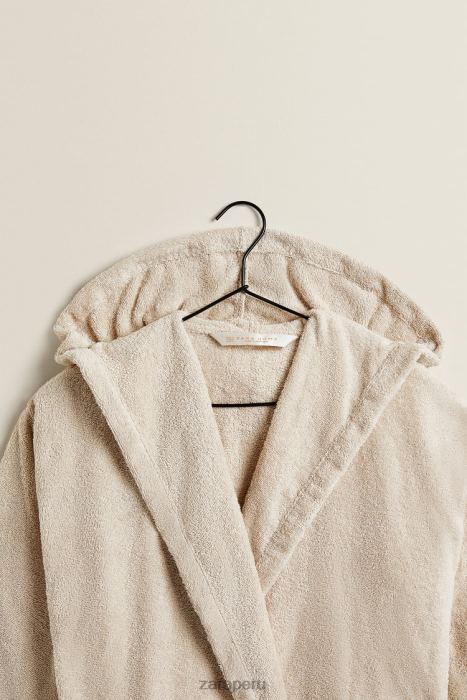 Zara mujer albornoz de algodón con capucha BDP8J1743 ropa arena