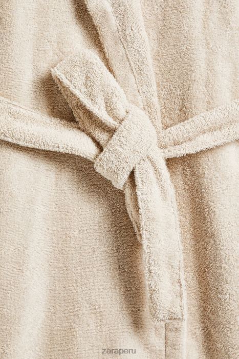 Zara mujer albornoz de algodón con capucha BDP8J1743 ropa arena