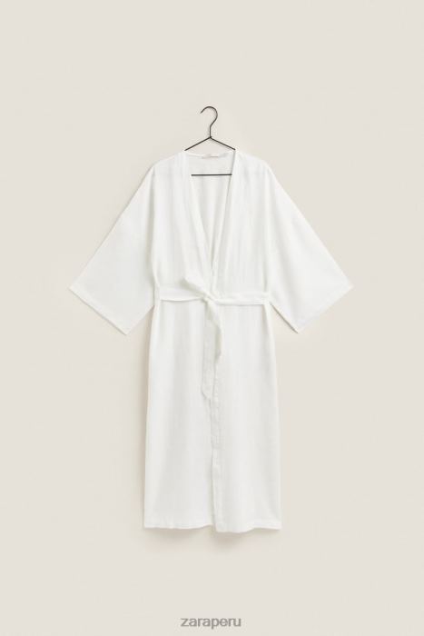 Zara mujer bata de lino BDP8J1818 ropa crudo