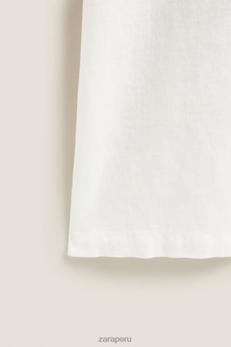 Zara mujer bata de lino BDP8J1818 ropa crudo