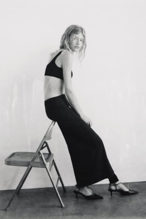 Zara mujer bralette de lana BDP8J836 ropa negro