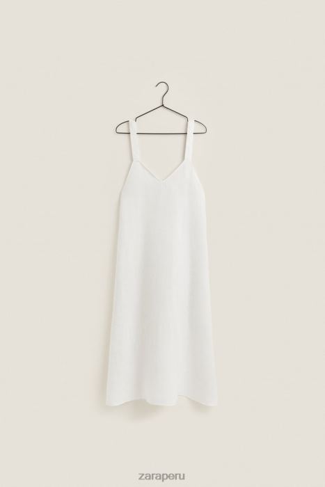 Zara mujer camisón de lino con tiras BDP8J1817 ropa crudo
