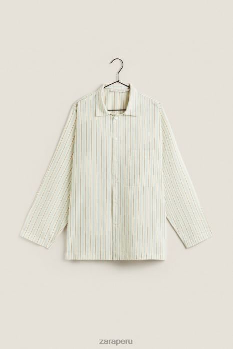 Zara mujer camisa con rayas finas BDP8J1797 ropa vainilla
