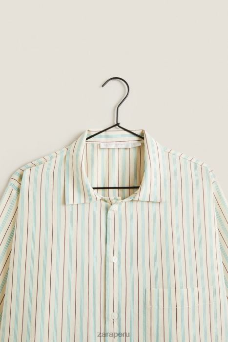 Zara mujer camisa con rayas finas BDP8J1797 ropa vainilla