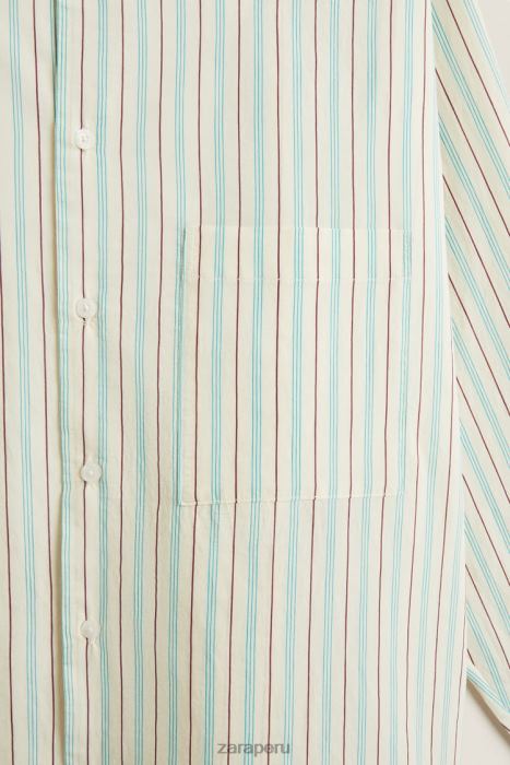 Zara mujer camisa con rayas finas BDP8J1797 ropa vainilla