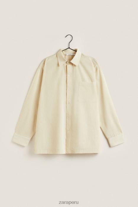 Zara mujer camisa con rayas finas BDP8J1804 ropa crudo