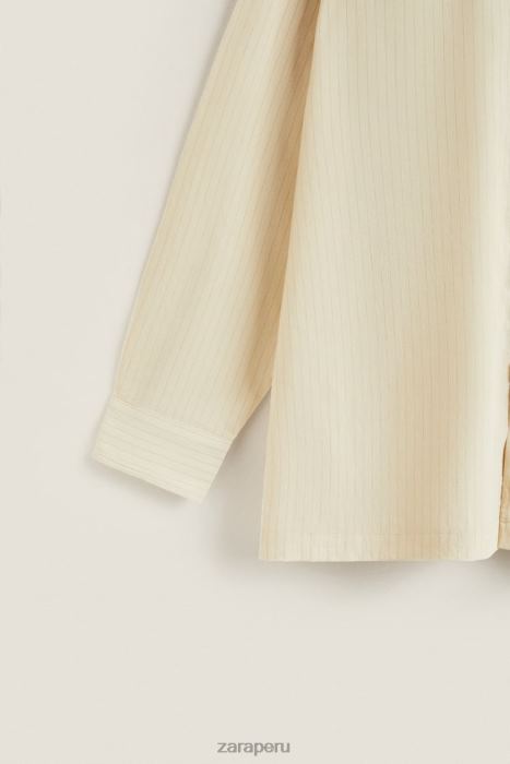 Zara mujer camisa con rayas finas BDP8J1804 ropa crudo