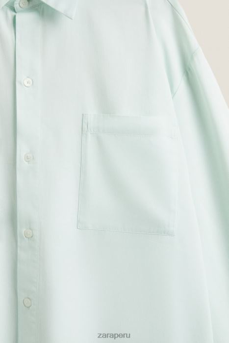 Zara mujer camisa de color liso BDP8J1799 ropa verde claro